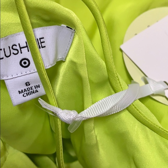 Cushnie Chartreuse And Tan Slip Dress - Picture 3 of 3